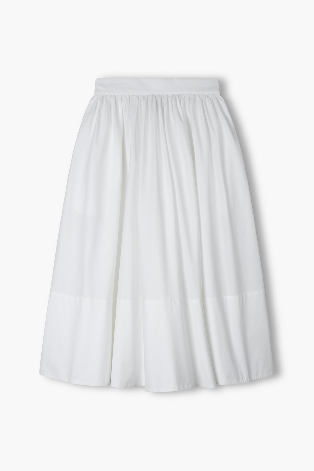 Puuvillahame leveällä käänteellä, White