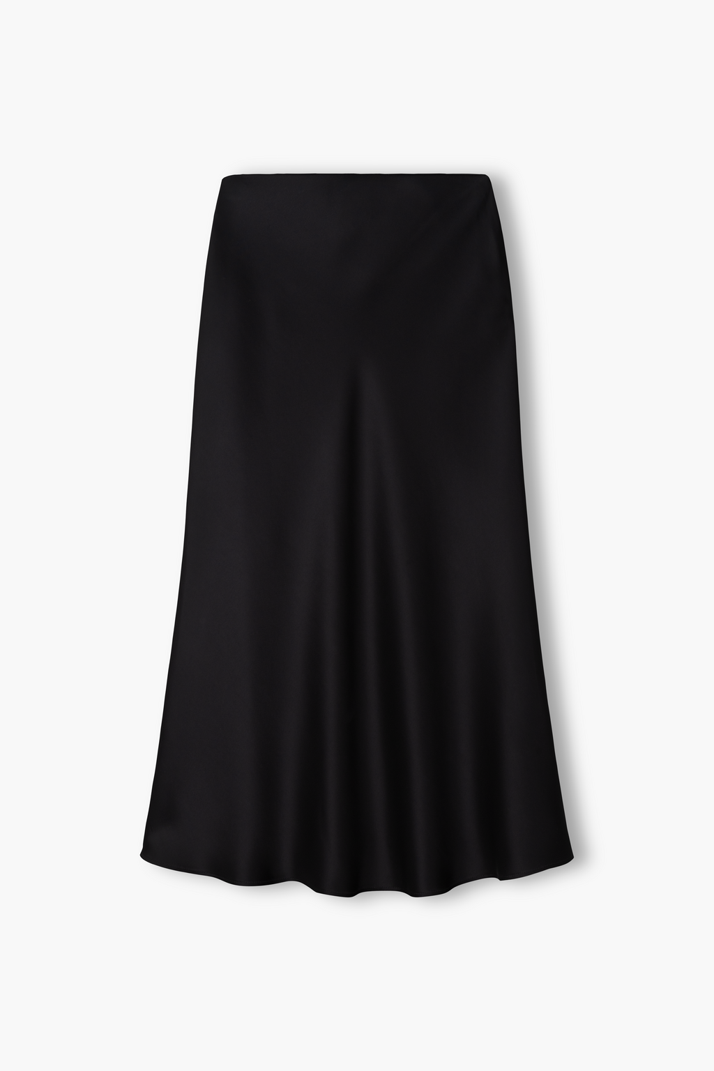 Triasetaatista valmistettu midi-mittainen hame, black