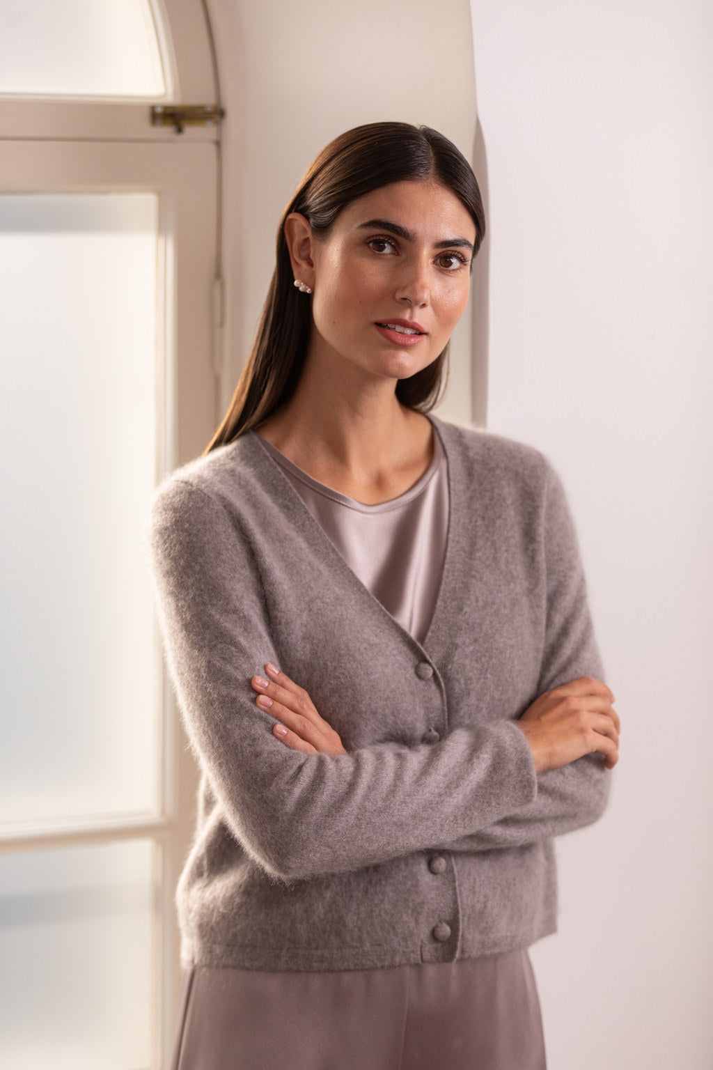 Original Story's long sleeve v-neck cardigan, nougat