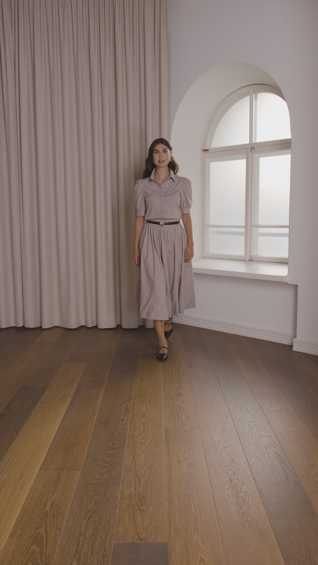 short puff sleeve cotton shirt, grieve