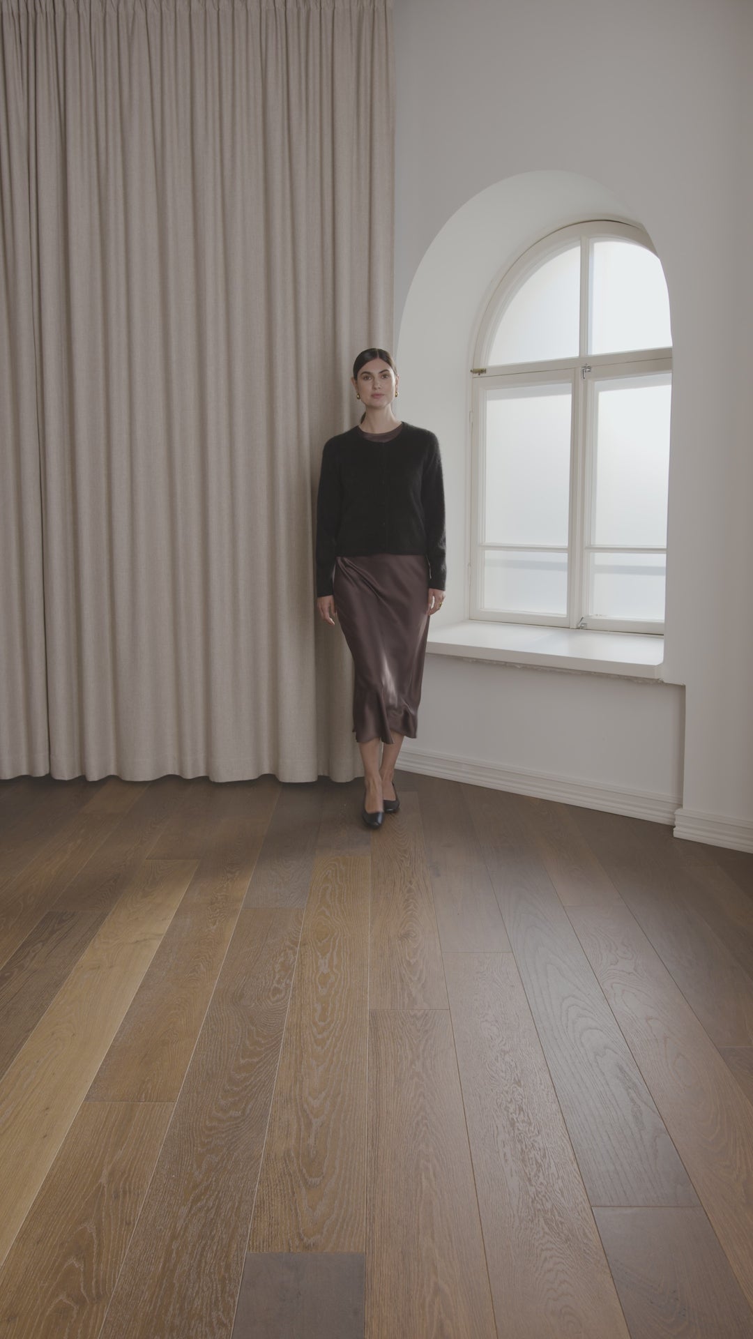 Long-sleeved cashmere cardigan, Black