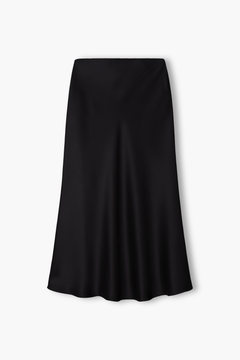 Triasetaatista valmistettu midi-mittainen hame, black