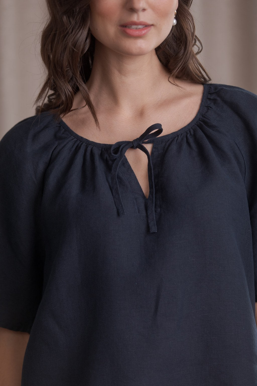 Leveähihainen pellavapaita, Dark navy