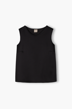 Hihaton satiinitoppi, black