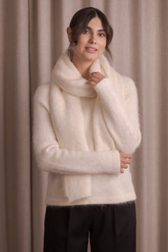 Original Storyn alpakkasekoitehuivi sävyssä cream