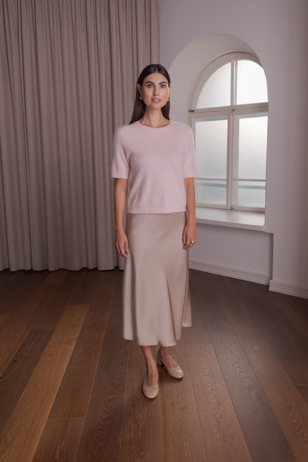 Original Storyn lyhythihainen neule, pale pink