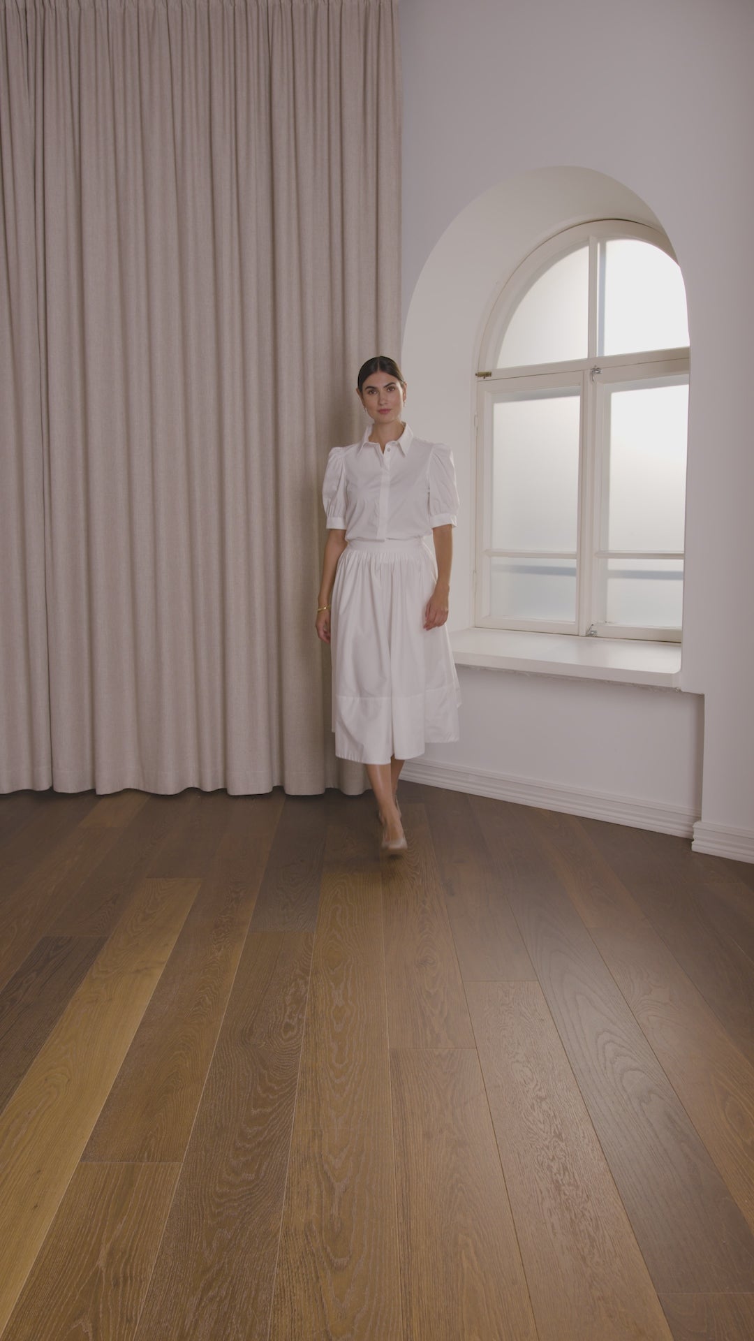 Camil short puff sleeve cotton shirt